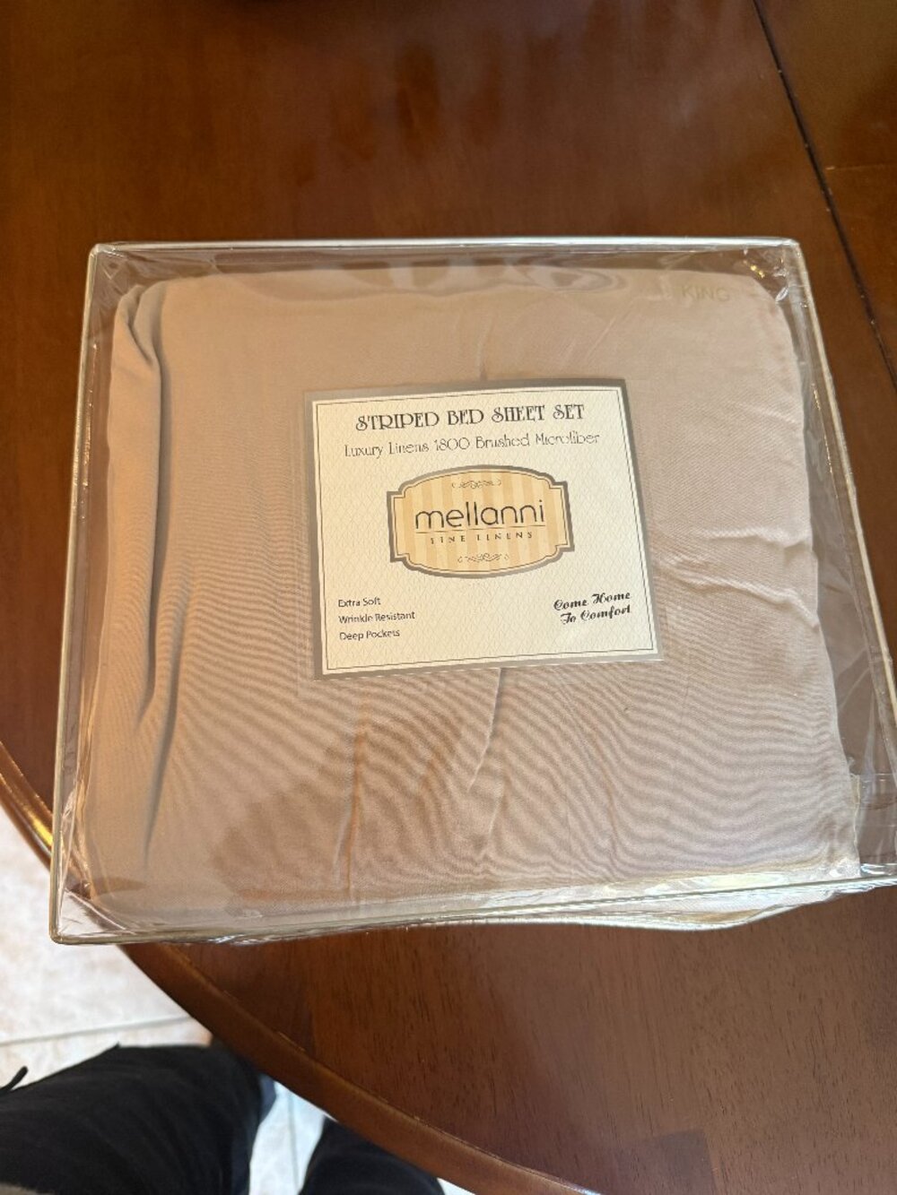 Mellanni Striped Bed Sheet Set king size new never used